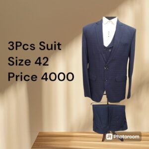 Check Navy Blue Suit