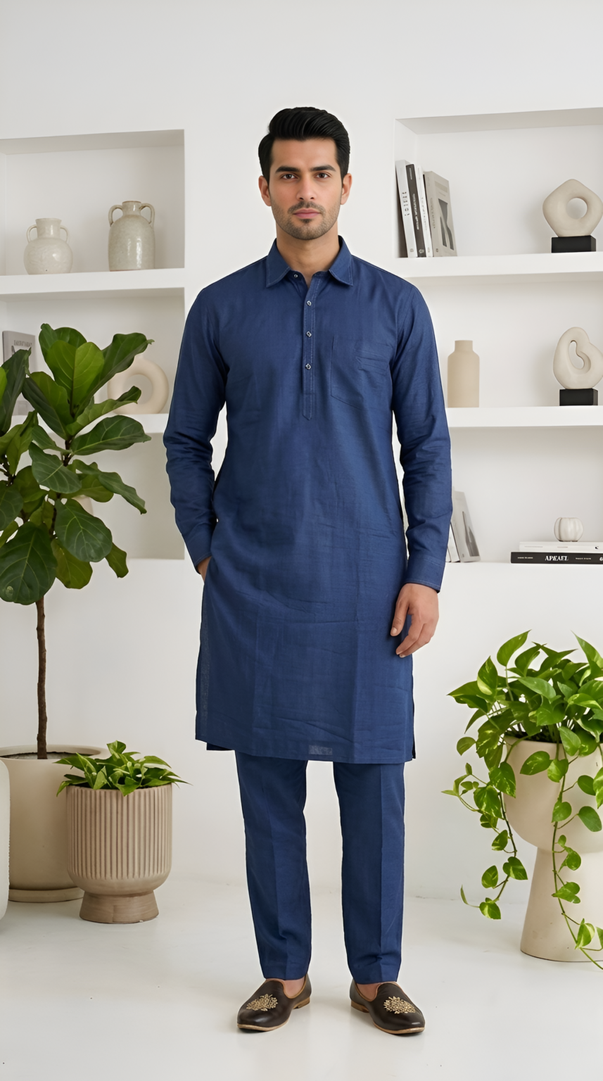 midnight-blue-kurta-pajama-for-men