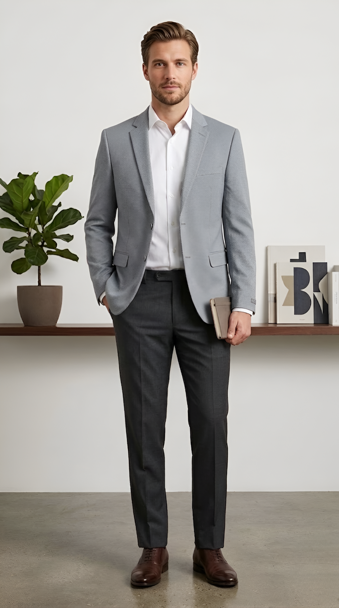 Classic Slate Blue Casual Blazer
