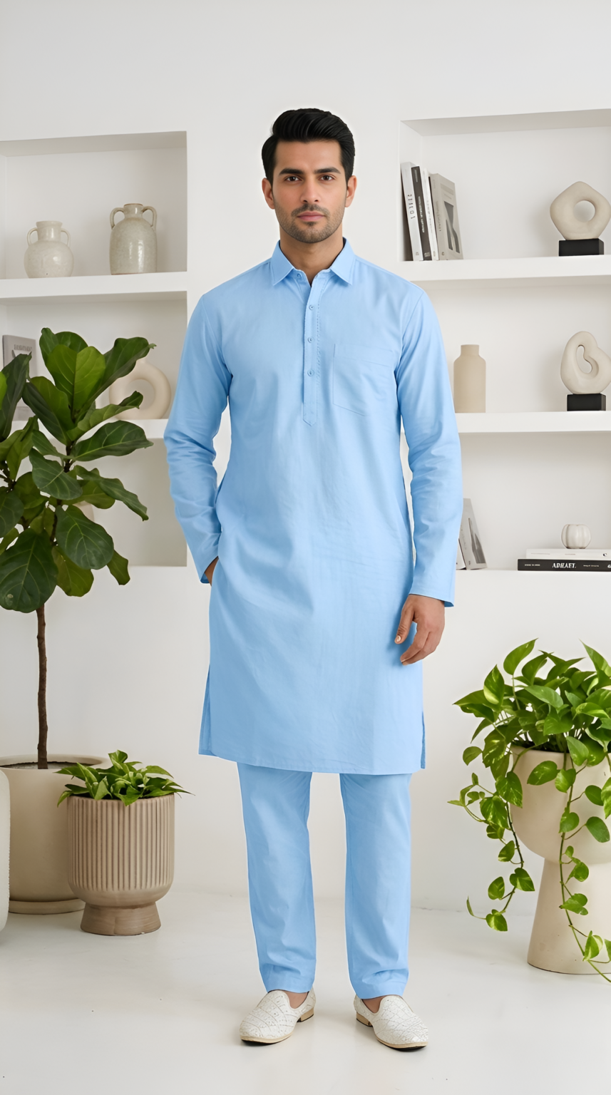 sky-blue-kurta-pajama-for-men